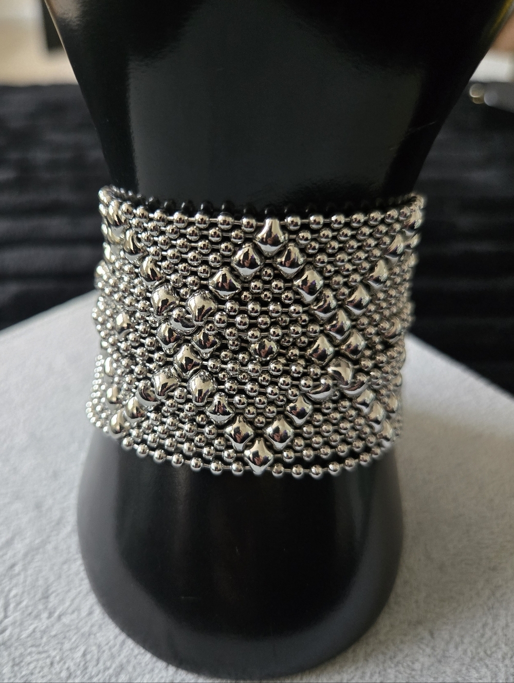 SERGIO GUTIERREZ Liquid Metal Vintage Silver Mesh Snap Bracelet Jewelry